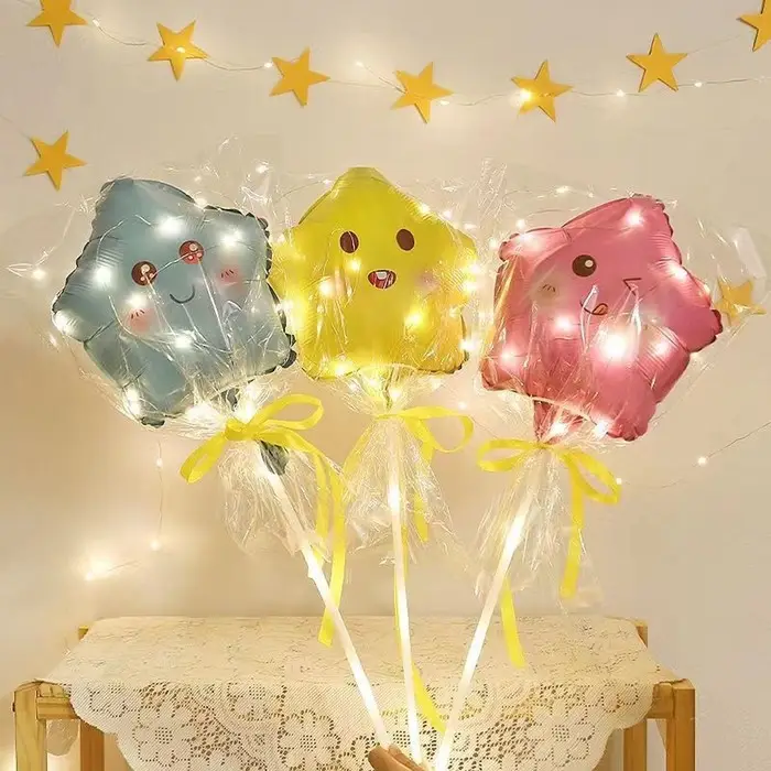 Воздушный шар фольгированный 10 Воздушный шар фольгированный 10" «Звезда смайл», для палочки, МИКС