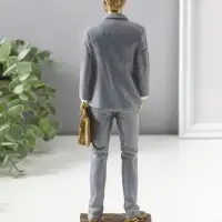 Сувенир полистоун "Мужчина-адвокат в сером костюме с портфелем" 24,5 см