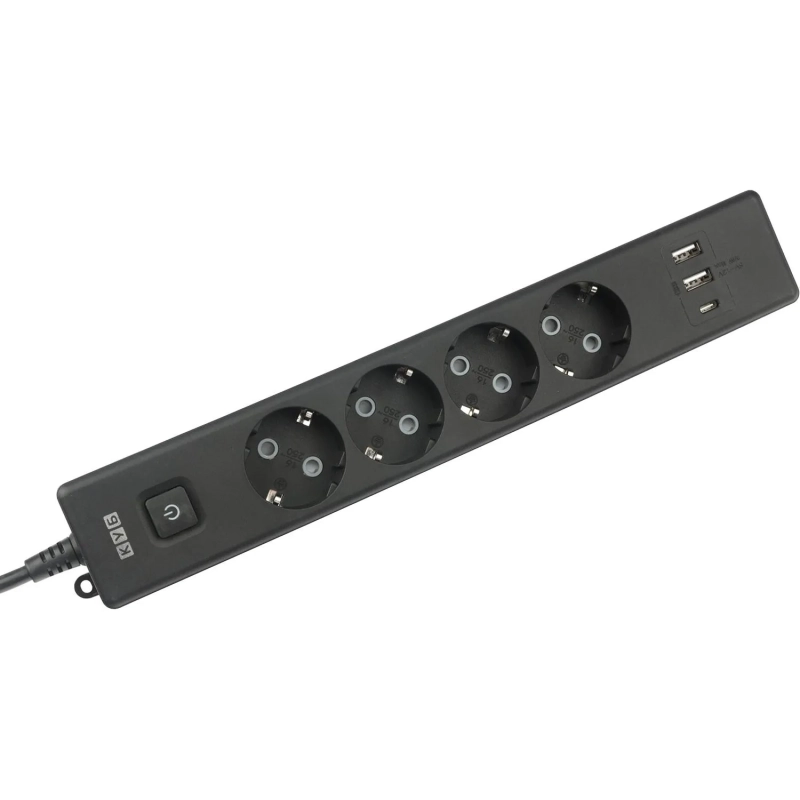 Удлинитель Power Cube, 4р/1.9м выкл.,3USB, 3.5кВт,16А,,3x1,0 черн(PC-7B-2M)
