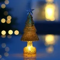 Светодиодная фигура &laquo;Ёлочка золотистая&raquo;, 1 LED, 15&times;6 см, от батареек AG13&times;3, свечение тёплое белое