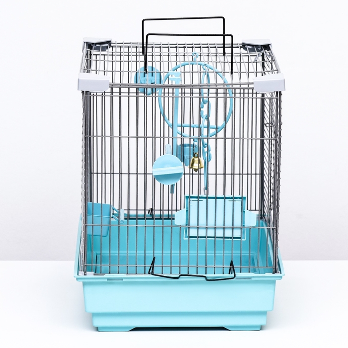 Клетка для птиц Клетка для птиц "Пижон" №100, разборная, 42 х 30 х 37см (укомплект.) бирюзовая