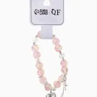 Браслет с подвесками &laquo;Сахарный. Сердце, искра&raquo;, d=6 см, шар № 10/8, розовый, бежевый в серебре