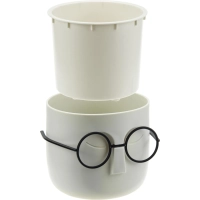 Кашпо СТИВ  D115мм 0,65л со вставкой, белый ротанг, М 3079