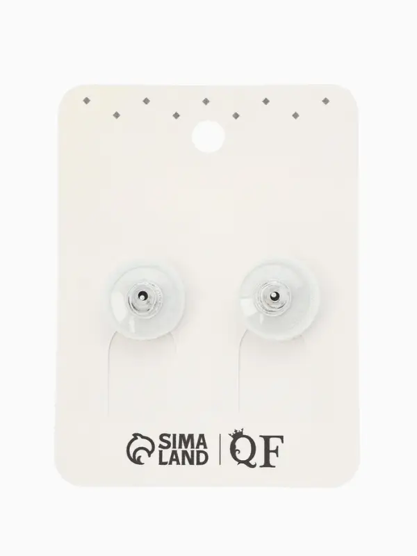 Серьги со стразами "Квадрат" 20*20мм, цвет белый в серебре