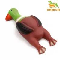 Игрушка пищащая &laquo;Скромная утка&raquo; для собак, 18&times;7&times;4 см, коричневая