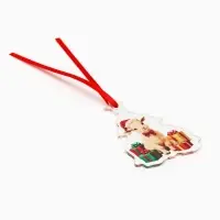 Елочная игрушка, акрил, 4.5&times;6 см &laquo;Новогодний подарок. Барашек&raquo;