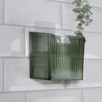 Органайзер для хранения &laquo;GREEN&raquo;, навесной, 1 секция, с клеевой основой, 11.5&times;8&times;11 см, полупрозрачный, зелёный