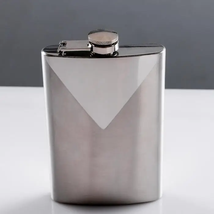 Фляжка под нанесение Drake, 240 мл, металл, хромированная