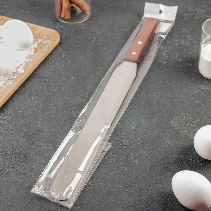 Кондитерская лопатка - палетка, прямая, 43 см, рабочая часть 30 см, цвет коричневый