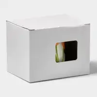 Кружка &laquo;Тюльпан&raquo;, 430 мл, оранжевый цветок, керамика, белая