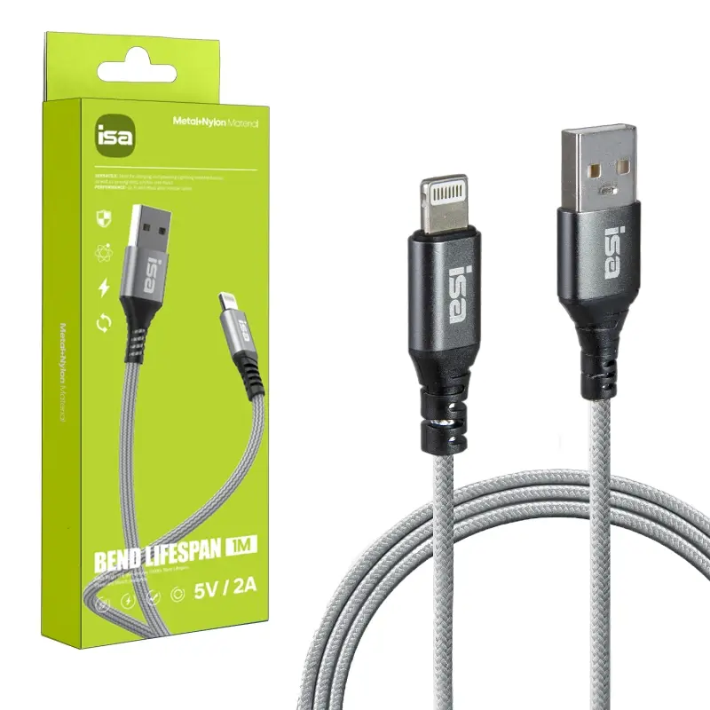 Кабель BX-4 USB на Lightning 1m 5V 2A ISA серый Кабель BX-4 USB на Lightning 1m 5V 2A ISA серый