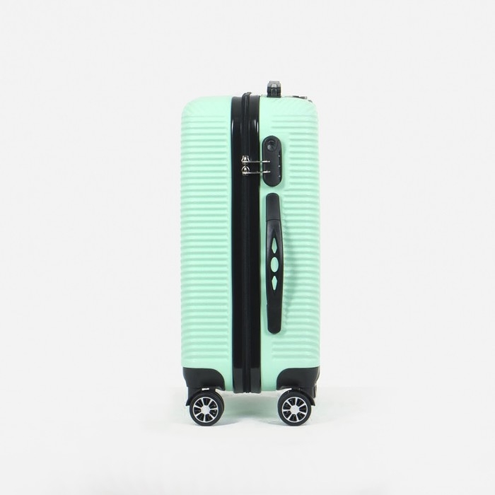 Чемодан малый 36 л (S), «Фабрика КАРТЕКС», отдел на молнии, кодовый замок, 4 колеса, цвет мятный Чемодан малый 36 л (S), «Фабрика КАРТЕКС», отдел на молнии, кодовый замок, 4 колеса, цвет мятный