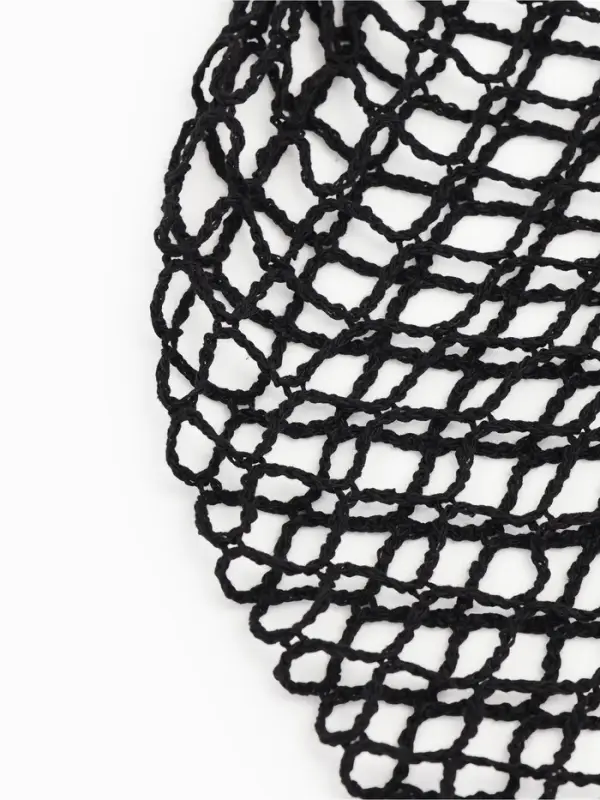 Набор 2 шт.: сумка-авоська плетёная, клетка 1.5 см, чёрная