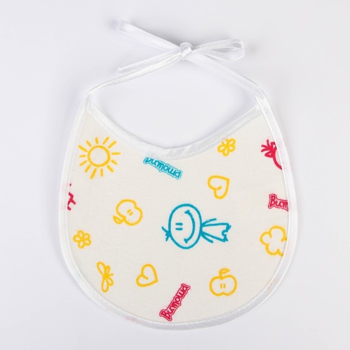 Нагрудник детский 18х18 см., микрофибра с ПВХ  покрытием «Витоша», белый Нагрудник детский 18х18 см., микрофибра с ПВХ  покрытием «Витоша», белый