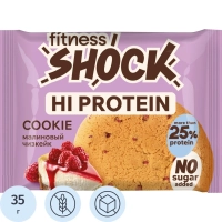 Печенье протеиновое FitnesSHOCK малиновый чизкейк б/сах, 35г