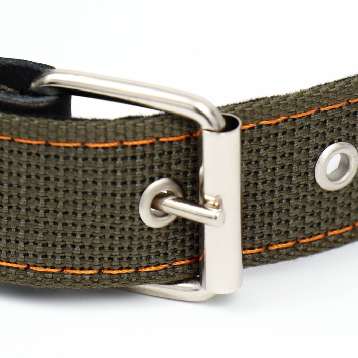 Ошейник брезентовый безразмерный однослойный, 72 х 3,5 см, ОШ 45-60 см, хаки Ошейник брезентовый безразмерный однослойный, 72 х 3,5 см, ОШ 45-60 см, хаки