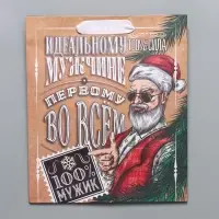 Пакет подарочный новогодний крафтовый вертикальный «Идеальному мужчине», ML 23 х 27 х 11,5 см Пакет подарочный новогодний крафтовый вертикальный «Идеальному мужчине», ML 23 х 27 х 11,5 см