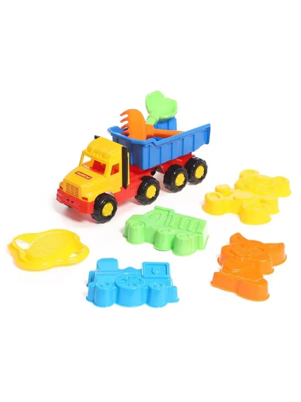Набор игрушек для песочницы &laquo;Фаворит&raquo;, 8 предметов: самосвал, ситечко, совок, грабельки, формочки
