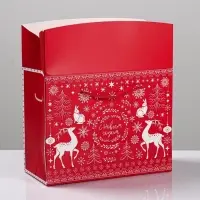 Пакет - коробка подарочный новогодний &laquo;С Новым годом&raquo;, 23&times;18&times;11 см