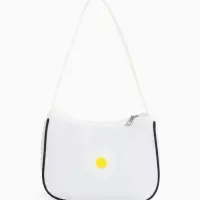 Сумка молодёжная на молнии, с принтом, 24&times;6.5&times;17 см, белая