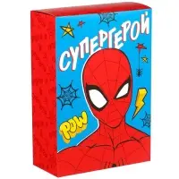 Подарочная коробка, складная «Супергерою»,16х23х7.5 см, Человек-паук