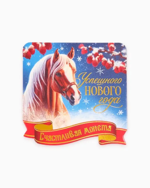 Монета сувенирная «Успешного нового года», латунь, диам 2.5см