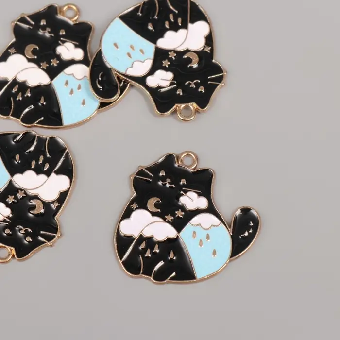 Декор для творчества металл, эмаль Декор для творчества металл, эмаль "Котик-гора" 2,8х2,8 см