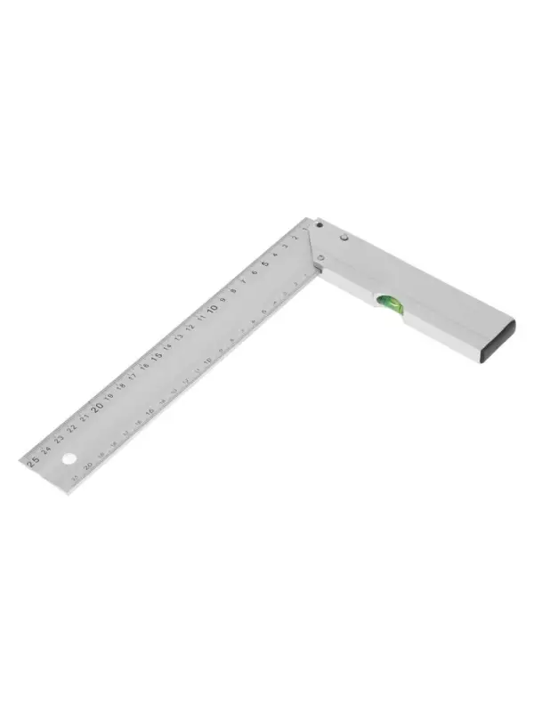 Угольник алюминиевый с уровнем ТУНДРА, 250 мм