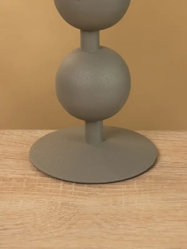 Подсвечник на 1 свечу текстурный  Подсвечник на 1 свечу текстурный "Графитовый" с 2 сферами 8,5х8,5х18 см