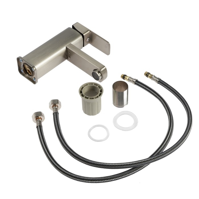 Смеситель для раковины ZEIN Z4070, картридж 35 мм, длина излива 12 см, нерж. сталь, сатин Смеситель для раковины ZEIN Z4070, картридж 35 мм, длина излива 12 см, нерж. сталь, сатин