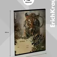 Тетрадь 24 листа в линейку ErichKrause Stay Wild, 60 г/м&sup2;, обложка мелованный картон, МИКС