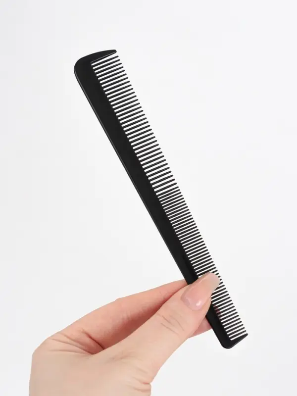 Расчёска комбинированная, скошенная, 18.7&times;3(&plusmn;1) см, чёрная