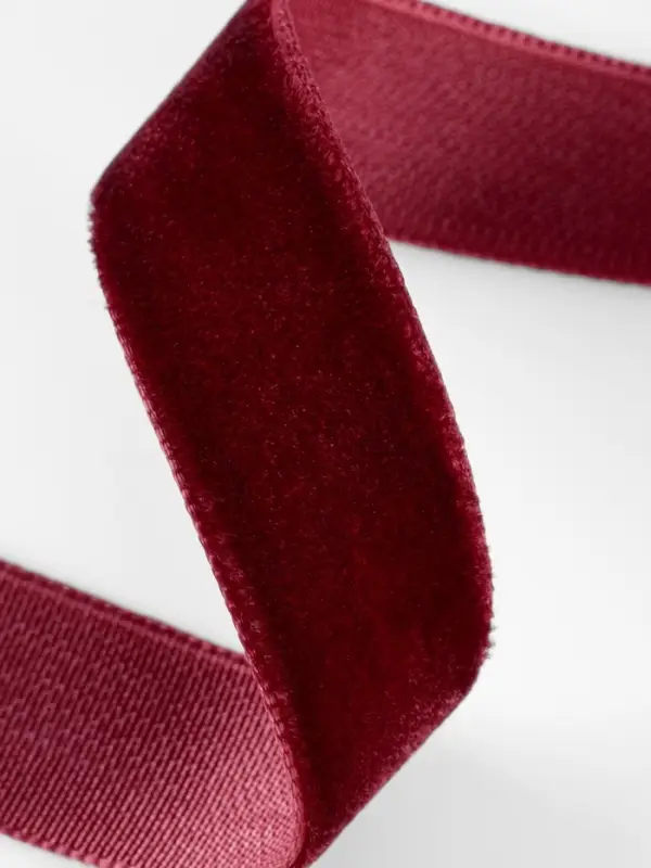 Лента бархатная, 15 мм, 18&plusmn;1 м, бордовая №43