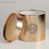 Коробка подарочная шляпная, упаковка, «Present for you», золотая, 15 х 15 х 15 см