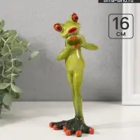 Фигурка полистоун лак &laquo;Лягуха показывает сердечко лапками&raquo;, 7.5&times;5.8&times;16 см