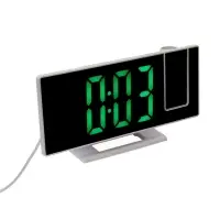 Часы-будильник электронные настольные с проекцией на потолок, 18.4&times;7.5 см, зеленая индикация