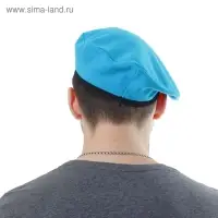 Берет с металлической кокардой, р. 54–58 см, голубой Берет с металлической кокардой, р. 54–58 см, голубой