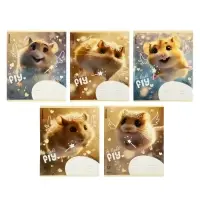 Тетрадь 12 листов в клетку ErichKrause Fluffy, 60 г/м&sup2;, обложка мелованный картон, МИКС