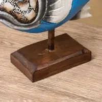 Сувенир "Рыба" дерево 25х7х18 см, цв. бирюзовый Сувенир "Рыба" дерево 25х7х18 см, цв. бирюзовый