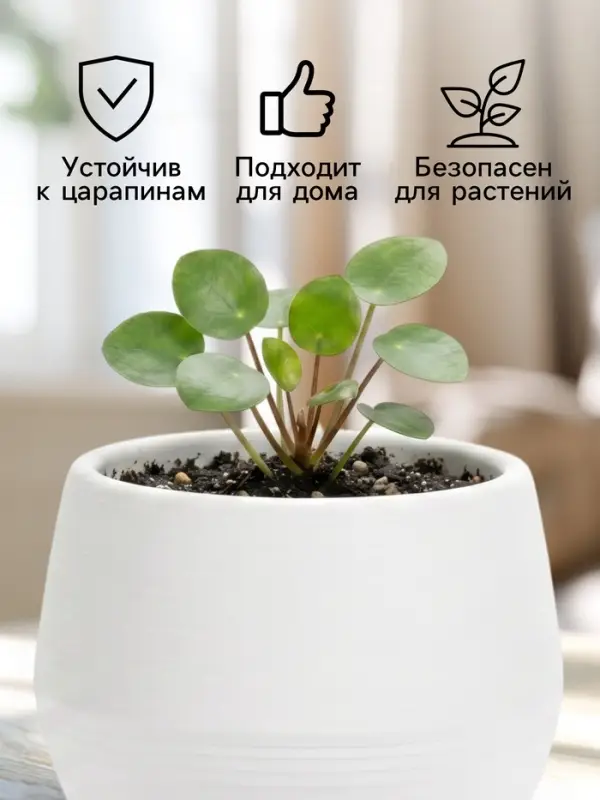 Горшок цветочный &laquo;Япония&raquo;, 2 л, d=18 см, h=15 см, пластиковый, с поддоном, белый