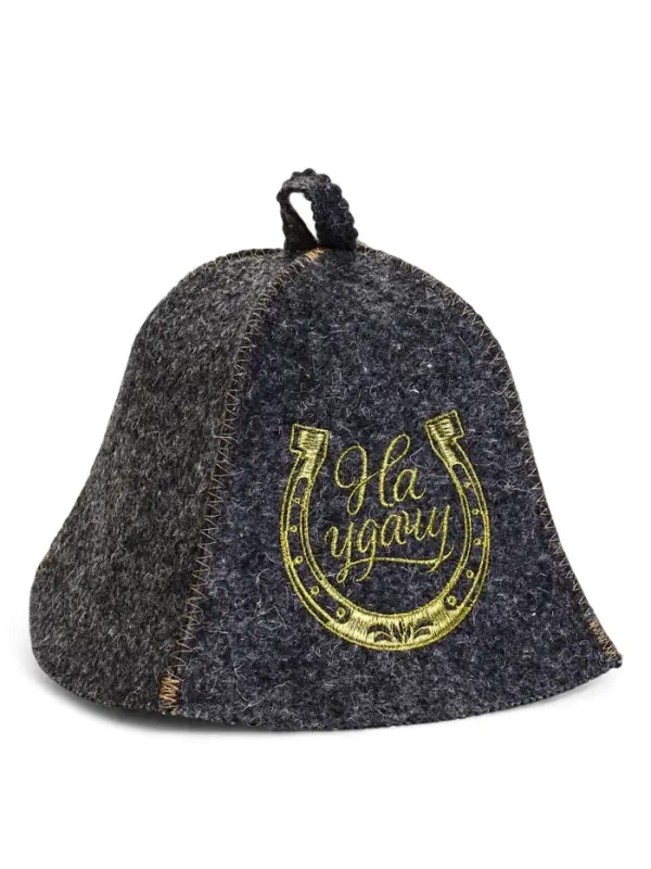 Набор для бани шапка+коврик Набор для бани шапка+коврик "На удачу", темный