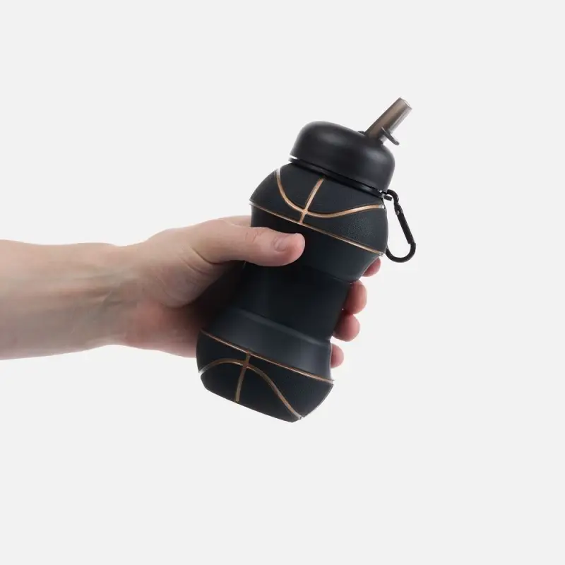 Складная бутылка для воды Basketball Flex, черная Складная бутылка для воды Basketball Flex, черная