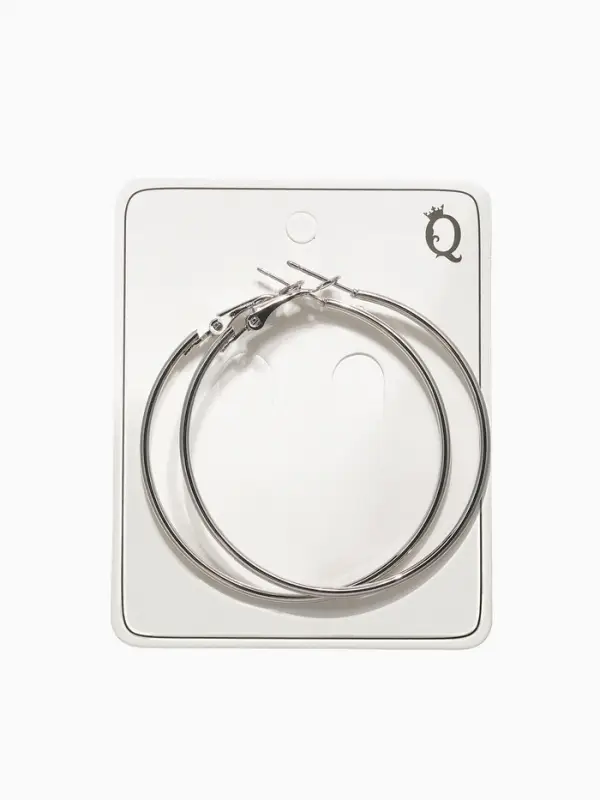 Серьги кольца QF &laquo;Классика&raquo;, d=5 см, цвет серебро