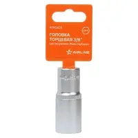 Головка торцевая 3/8"DR шестигранная 19мм, L=63мм пласт.подвес