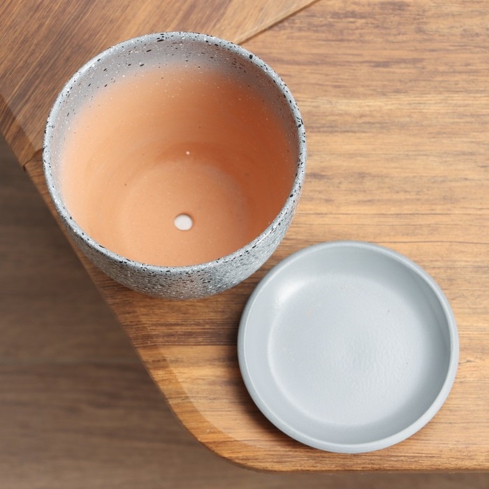 Горшок цветочный Горшок цветочный "Рябь" серый, 1,4 л