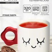Кружка чайная керамическая &laquo;Смайлик&raquo;, 320 мл, ручная работа