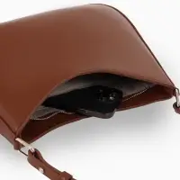 Сумка женская багет TEXTURA на молнии, 28&times;6&times;17 см, коричневая