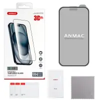 Защитное стекло iPh 15/iPh 16 ANMAC 3D матовое с сеточкой Арт.1137470