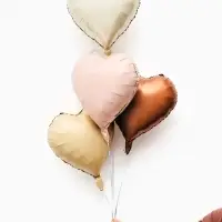 Воздушные шары фольгированные 17" "Сердце" цвет шоколадный сатин, набор 5 штук