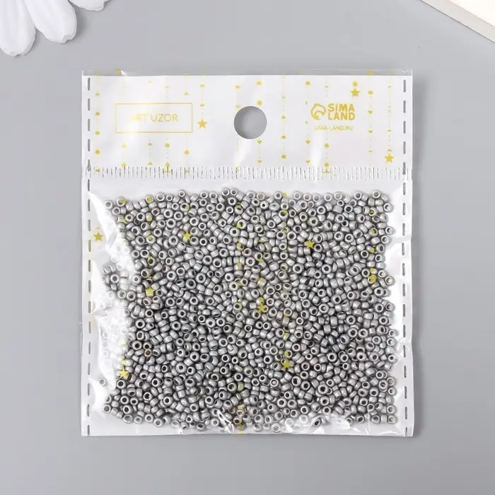 Бисер стекло 11/0  Бисер стекло 11/0 "Металлик. Серебро" 10 гр